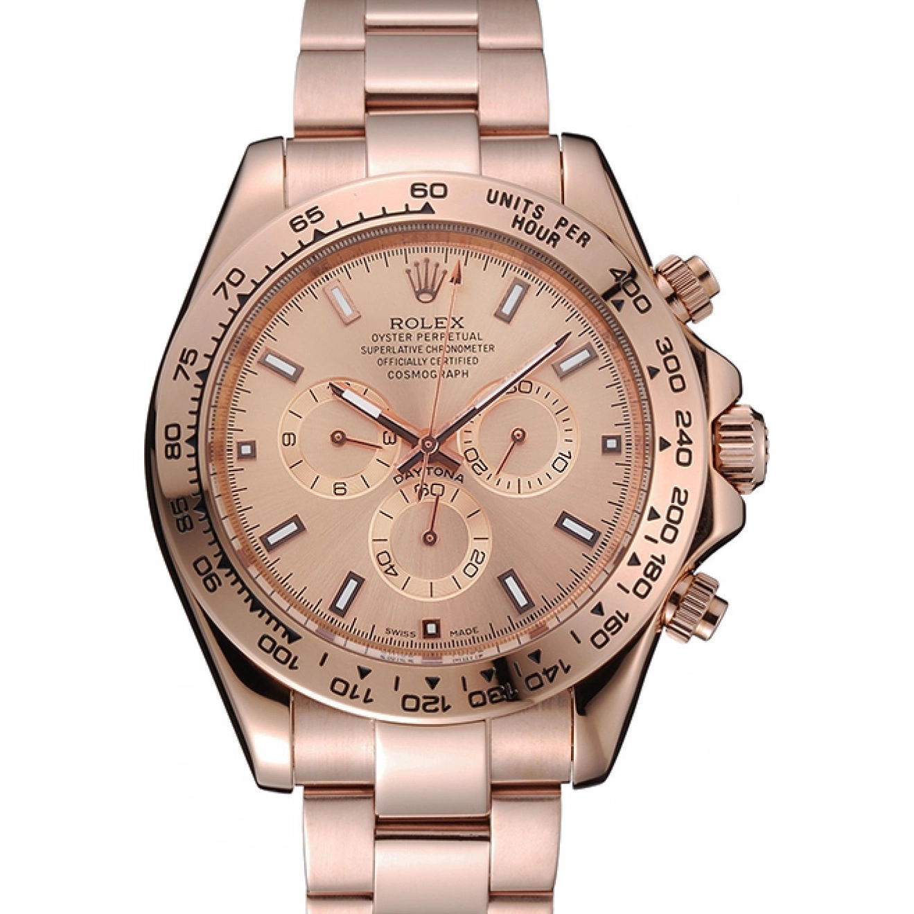 MiroTime 0727 Rolex Cosmograph Daytona Pink Dial Rose Gold Case And Bracelet 1454247